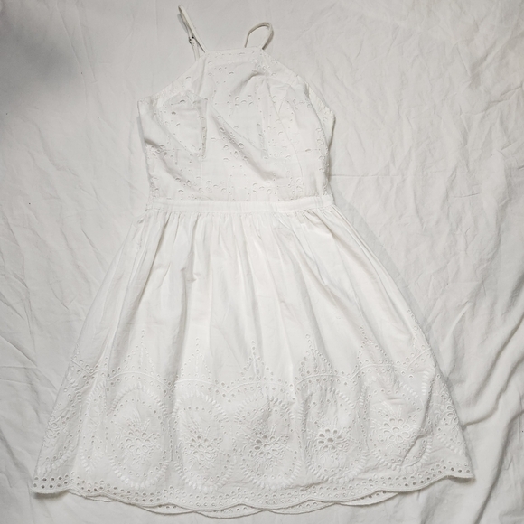 Mini dress White color Cotton Halter dress A&F Size S - Picture 6 of 14